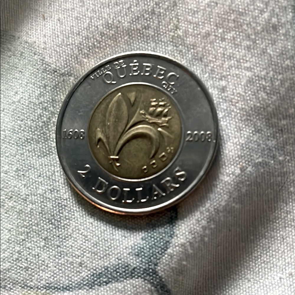 400th Anniversary of Quebec City Tooney issued in 2008 with Fleur de Lis Design